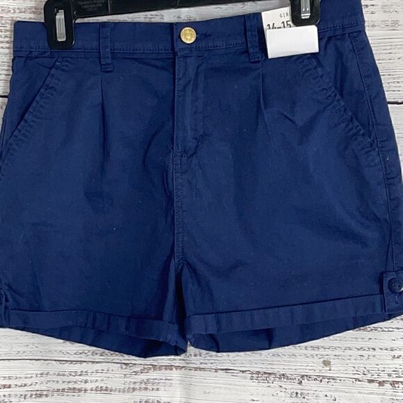 Denim Co. Shorts cargo Girls size 14 uniform Navy Blue Adjustable Length New - Picture 3 of 11